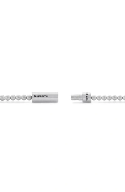 Shop Le Gramme 11g Brushed Sterling Silver Beaded Bracelet