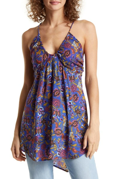 Shop Free People Pixie Cross Back Tunic Top In Royal Combo