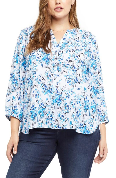 Shop Nydj Blouse In Blue Willow
