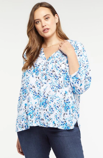 Shop Nydj Blouse In Blue Willow