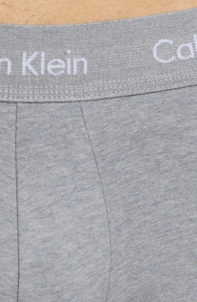 Shop Calvin Klein 3-pack Stretch Cotton Trunks In Storm Cloud