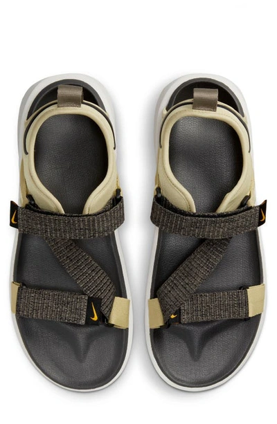 Shop Nike Vista Sport Sandal In Wheat Grass/ Black/ Olive Grey