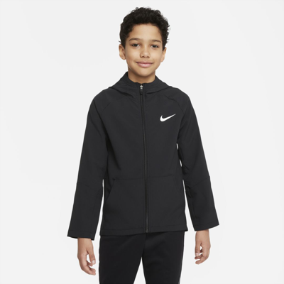 Shop Nike Dri-fit Big Kids' (boys') Woven Training Jacket In Black