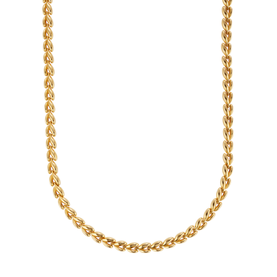 Shop By Pariah The Classic Fishbone Necklace In Gold Vermeil