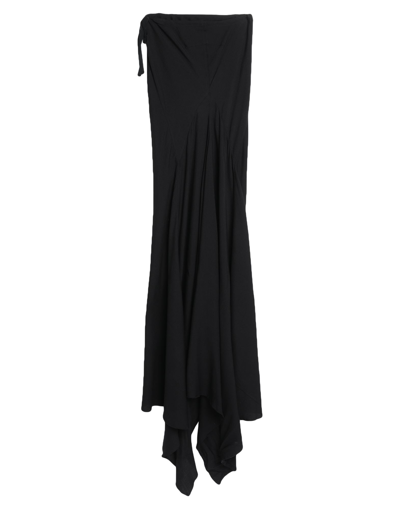Shop Ann Demeulemeester Woman Long Skirt Black Size 6 Virgin Wool, Silk
