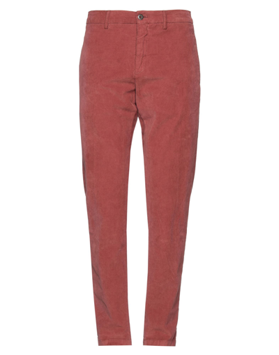 Shop Siviglia Man Pants Rust Size 33 Cotton, Elastane In Red