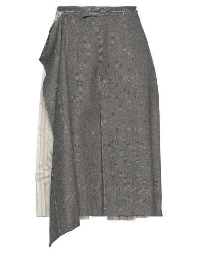 Shop Maison Margiela Woman Midi Skirt Khaki Size 4 Wool In Beige