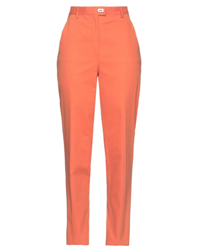 Shop Ferragamo Woman Pants Orange Size 10 Cotton, Elastane