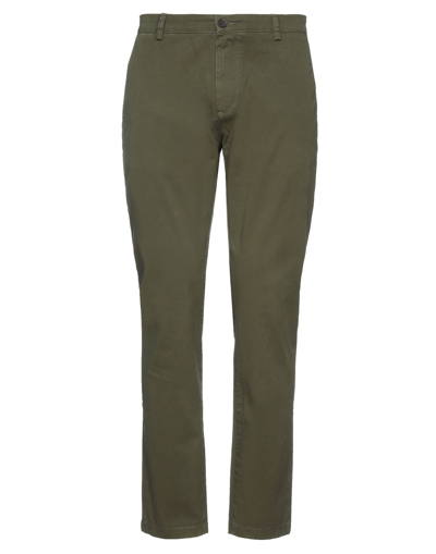 Shop Brian Dales Man Pants Military Green Size 35 Cotton, Elastane