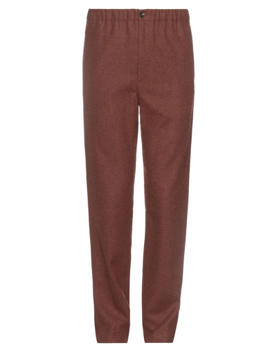 Shop Kenzo Man Pants Brown Size Xl Wool, Polyamide
