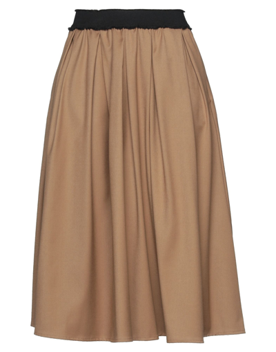 Shop Myths Woman Midi Skirt Camel Size 8 Polyester, Viscose, Elastane In Beige