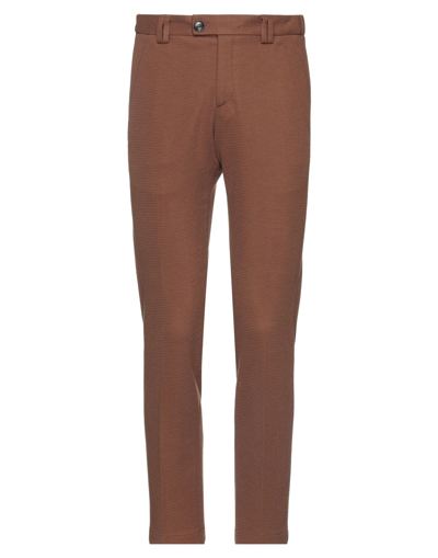Shop Alessandro Dell'acqua Man Pants Brown Size 28 Polyester, Viscose, Elastane