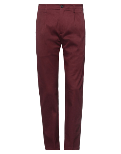 Shop Department 5 Man Pants Burgundy Size 33 Cotton, Elastane In Red