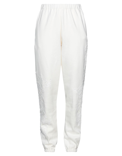 Shop Amen Woman Pants Ivory Size L Cotton, Polyamide, Viscose In White
