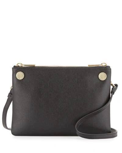 Furla Lilli Two-tone Mini Leather Crossbody Bag, Onyx/petalo In Onyx+petal
