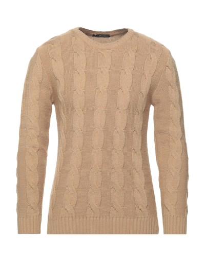 Shop Jmc Man Sweater Camel Size Xl Acrylic, Wool In Beige