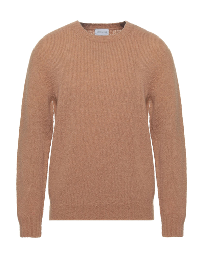 Shop Scaglione Man Sweater Camel Size Xl Merino Wool, Recycled Cashmere, Polyamide