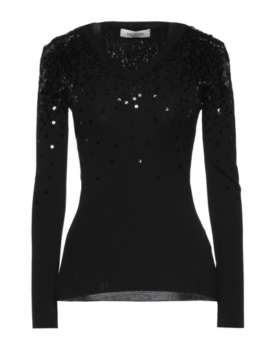 Shop Valentino Garavani Woman Sweater Black Size S Virgin Wool, Polyester, Viscose