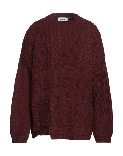 Shop Ambush Man Sweater Burgundy Size L Polyamide, Wool, Viscose, Cashmere In Red