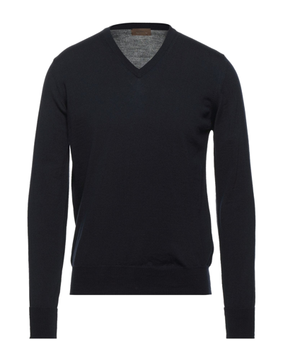 Shop Alpha Studio Man Sweater Midnight Blue Size 36 Wool, Lambskin