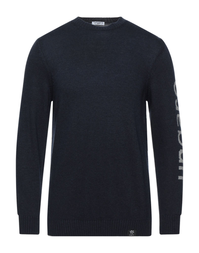 Shop Ungaro Man Sweater Midnight Blue Size S Merino Wool, Nylon, Viscose, Cashmere