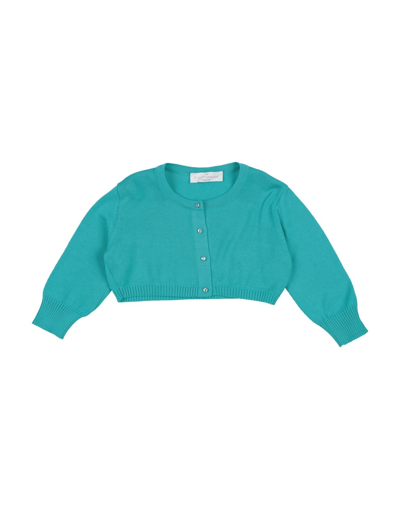 Shop Colorichiari Toddler Girl Wrap Cardigans Turquoise Size 3 Cotton In Blue