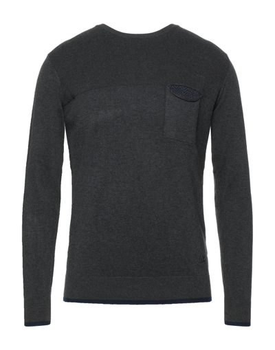 Shop Yes Zee By Essenza Man Sweater Steel Grey Size Xl Viscose, Nylon