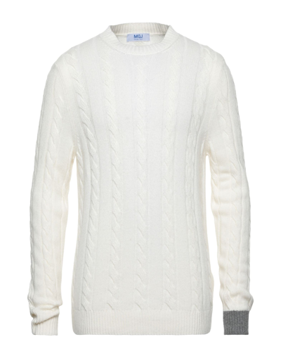 Shop Mqj Man Sweater Ivory Size 3xl Polyamide, Wool, Viscose, Cashmere In White
