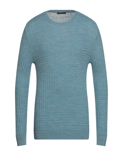 Shop P. Langella Man Sweater Turquoise Size Xl Acrylic, Wool, Viscose, Alpaca Wool In Blue