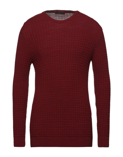 Shop P. Langella Man Sweater Burgundy Size Xxl Acrylic, Wool, Viscose, Alpaca Wool In Red