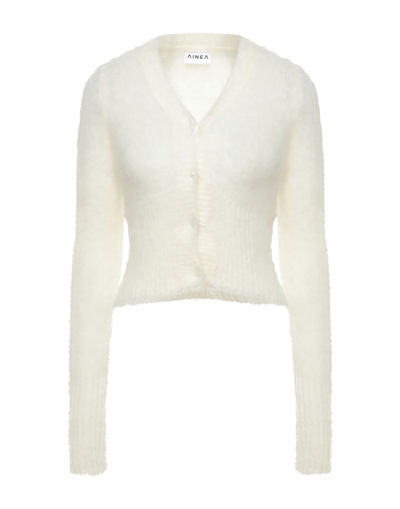 Shop Ainea Woman Cardigan White Size 4 Mohair Wool, Polyamide, Elastane