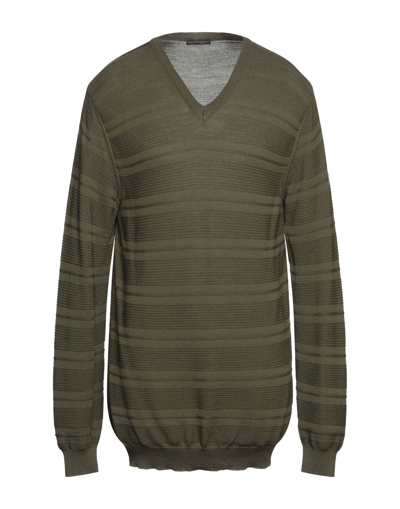Shop Alessandro Dell'acqua Man Sweater Military Green Size L Wool, Polyacrylic