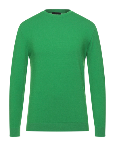 Shop P. Langella Man Sweater Green Size Xl Acrylic, Merino Wool
