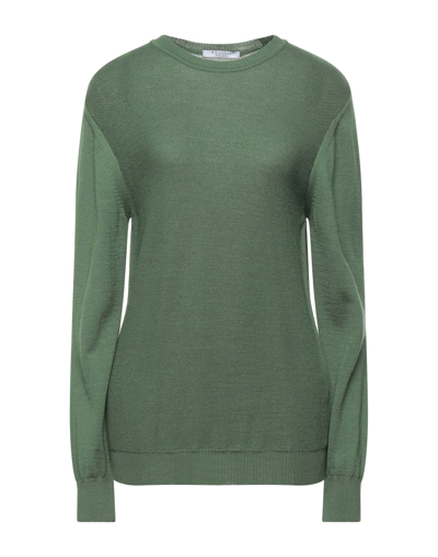 Shop P. Langella Man Sweater Military Green Size Xl Acrylic, Merino Wool
