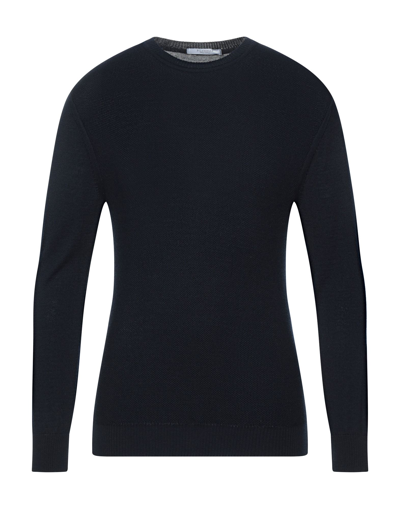 Shop P. Langella Man Sweater Midnight Blue Size Xl Acrylic, Merino Wool