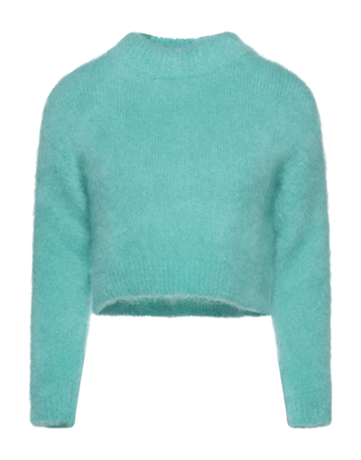 Shop Ainea Woman Sweater Turquoise Size 6 Mohair Wool, Polyamide, Elastane In Blue