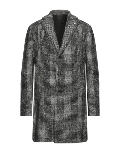 Shop Lbm L. B.m. 1911 Man Coat Black Size 40 Wool, Polyamide, Viscose, Mohair Wool