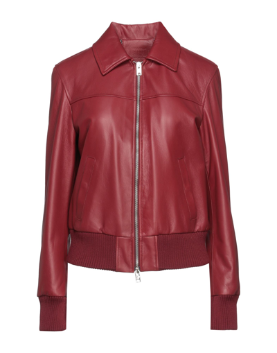Shop Masterpelle Woman Jacket Brick Red Size 8 Soft Leather