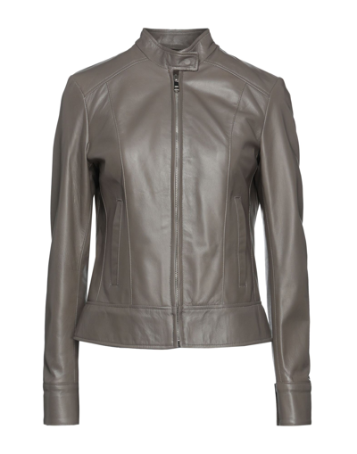 Shop Masterpelle Woman Jacket Grey Size 8 Soft Leather