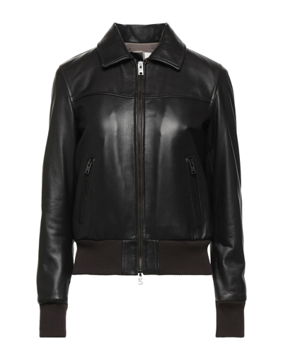 Shop Masterpelle Woman Jacket Dark Brown Size 6 Soft Leather