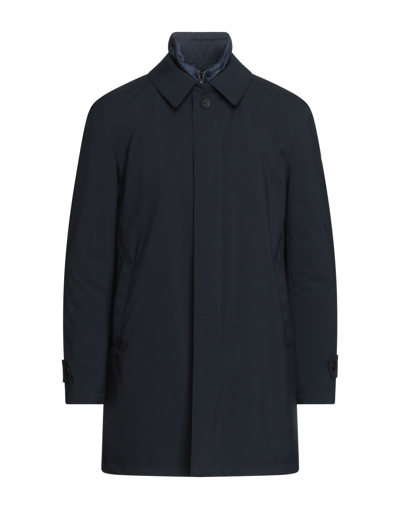 Shop Angelo Nardelli Man Coat Midnight Blue Size 40 Polyester