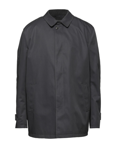 Shop Angelo Nardelli Man Coat Steel Grey Size 44 Polyester, Cotton