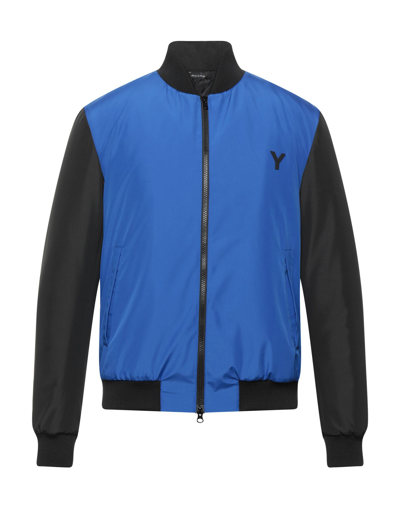 Shop Yoon Man Jacket Bright Blue Size 42 Polyester, Polyamide, Polyurethane