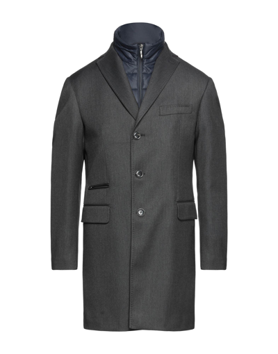 Shop Angelo Nardelli Coats In Steel Grey