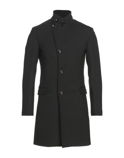 Shop Alessandro Dell'acqua Man Coat Black Size 44 Polyester, Virgin Wool, Elastane