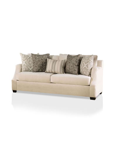 Shop Furniture Of America Quavo Upholstered Sofa In Ivory