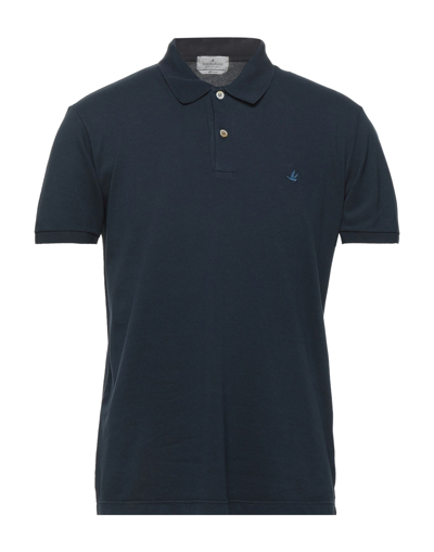 Shop Brooksfield Man Polo Shirt Midnight Blue Size 40 Cotton, Elastane