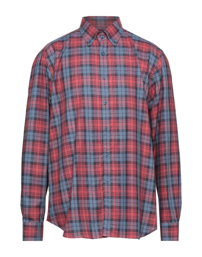Shop Angelo Nardelli Man Shirt Red Size 16 ½ Cotton
