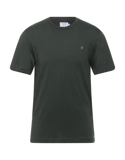 Shop Farah Man T-shirt Dark Green Size S Organic Cotton