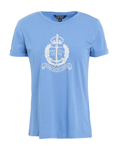 Shop Lauren Ralph Lauren Woman T-shirt Pastel Blue Size S Cotton, Modal